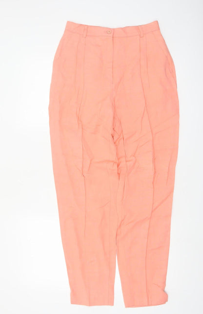 Choise by Danwear Women’s Pink Linen Viscose Pleated Trousers Size 12