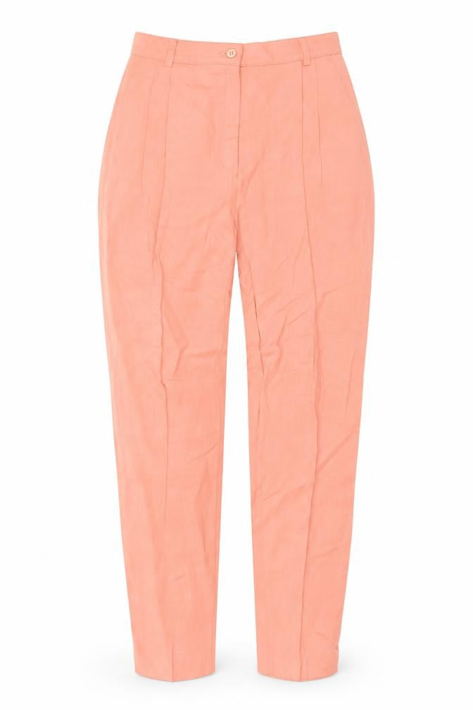 Choise by Danwear Women’s Pink Linen Viscose Pleated Trousers Size 12