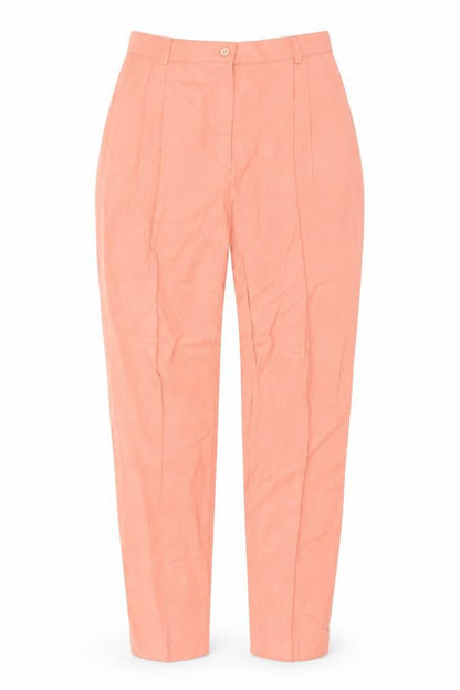 Choise by Danwear Women’s Pink Linen Viscose Pleated Trousers Size 12