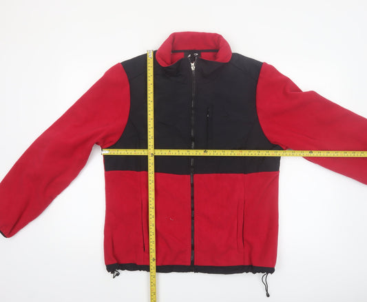 Athletech Men's Red Black Fleece Full Zip Outdoor Jacket Size M
