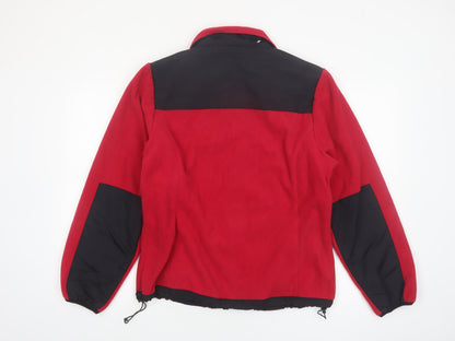 Athletech Men's Red Black Fleece Full Zip Outdoor Jacket Size M