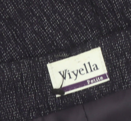 Viyella Women's Black Petite Wool Blend A-Line Midi Skirt Size 8