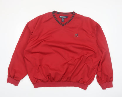 Polo Ralph Lauren Men's Red V-Neck Golf Pullover Sweatshirt L
