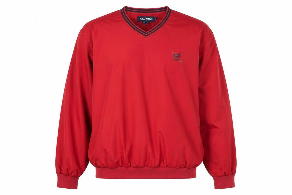 Polo Ralph Lauren Men's Red V-Neck Golf Pullover Sweatshirt L