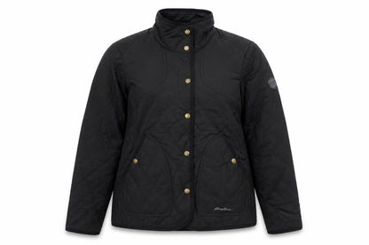 Eddie Bauer Women Black Quilted Mid-Length Jacket Size 16