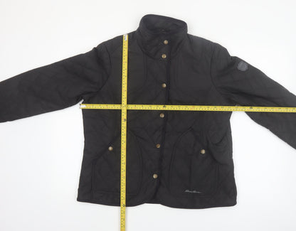 Eddie Bauer Women Black Quilted Mid-Length Jacket Size 16