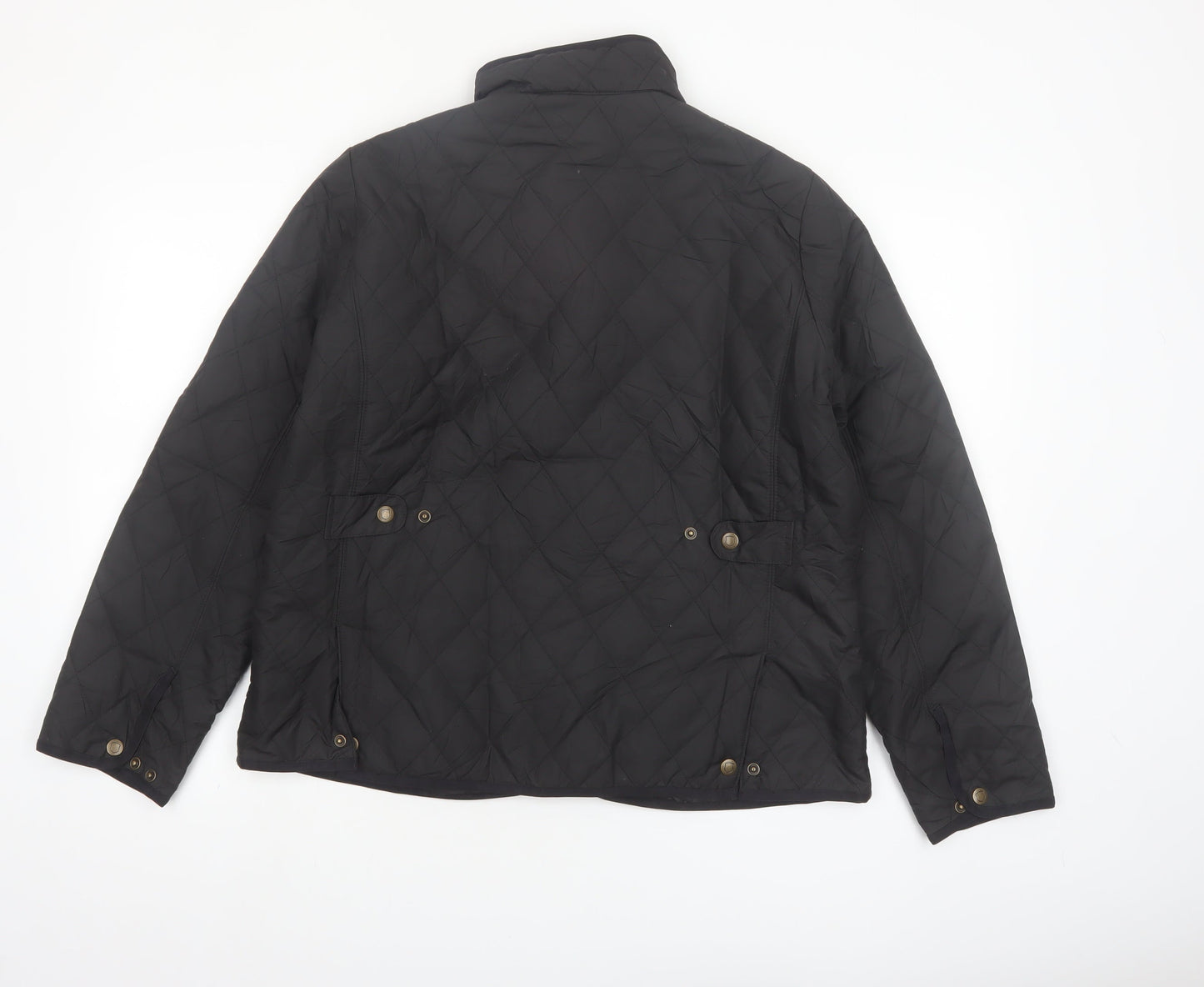Eddie Bauer Women Black Quilted Mid-Length Jacket Size 16