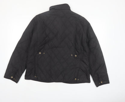 Eddie Bauer Women Black Quilted Mid-Length Jacket Size 16