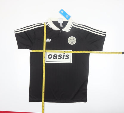Adidas Men’s Black Oasis Polo Shirt L Music Retro Football Style