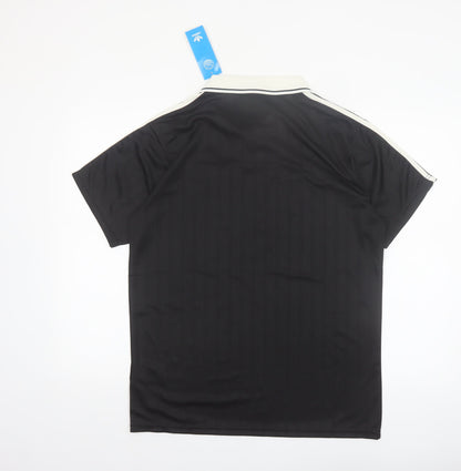 Adidas Men’s Black Oasis Polo Shirt L Music Retro Football Style