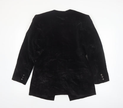 Liz Claiborne Women Black Velvet Single-Breasted Blazer Size 10