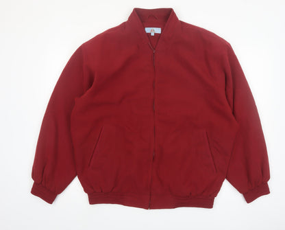 Milano Men's Red Bomber Jacket L Polyester Casual Vintage