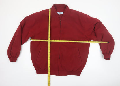 Milano Men's Red Bomber Jacket L Polyester Casual Vintage