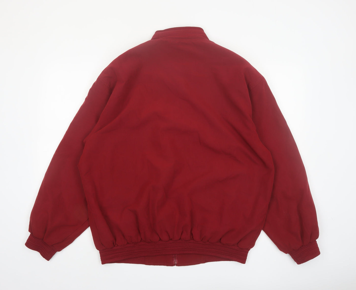 Milano Men's Red Bomber Jacket L Polyester Casual Vintage