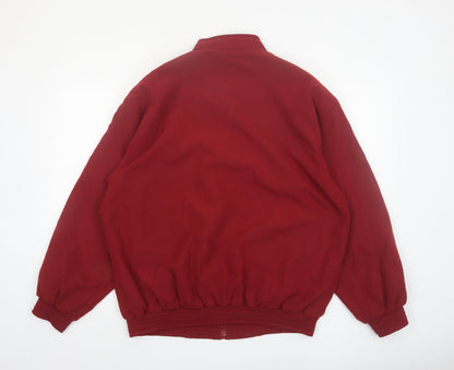 Milano Men's Red Bomber Jacket L Polyester Casual Vintage