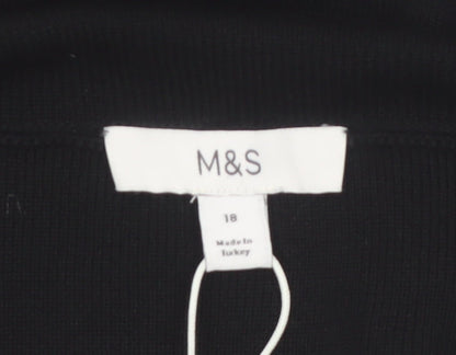 Marks and Spencer Women’s Black Size 18 Off Shoulder Knit Jumper