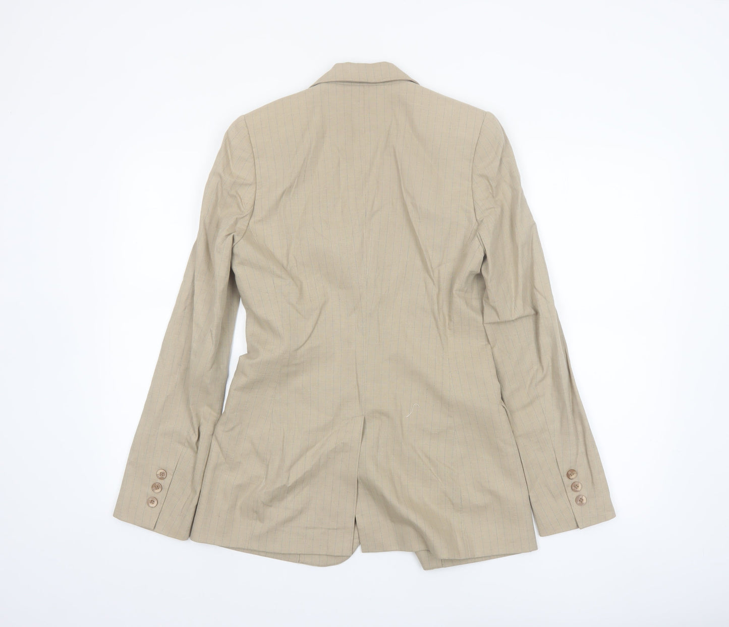 The Millennium Magic Beige Pinstripe Linen Blend Single-Breasted Blazer Size 8