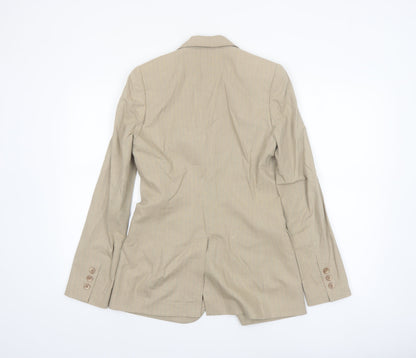 The Millennium Magic Beige Pinstripe Linen Blend Single-Breasted Blazer Size 8