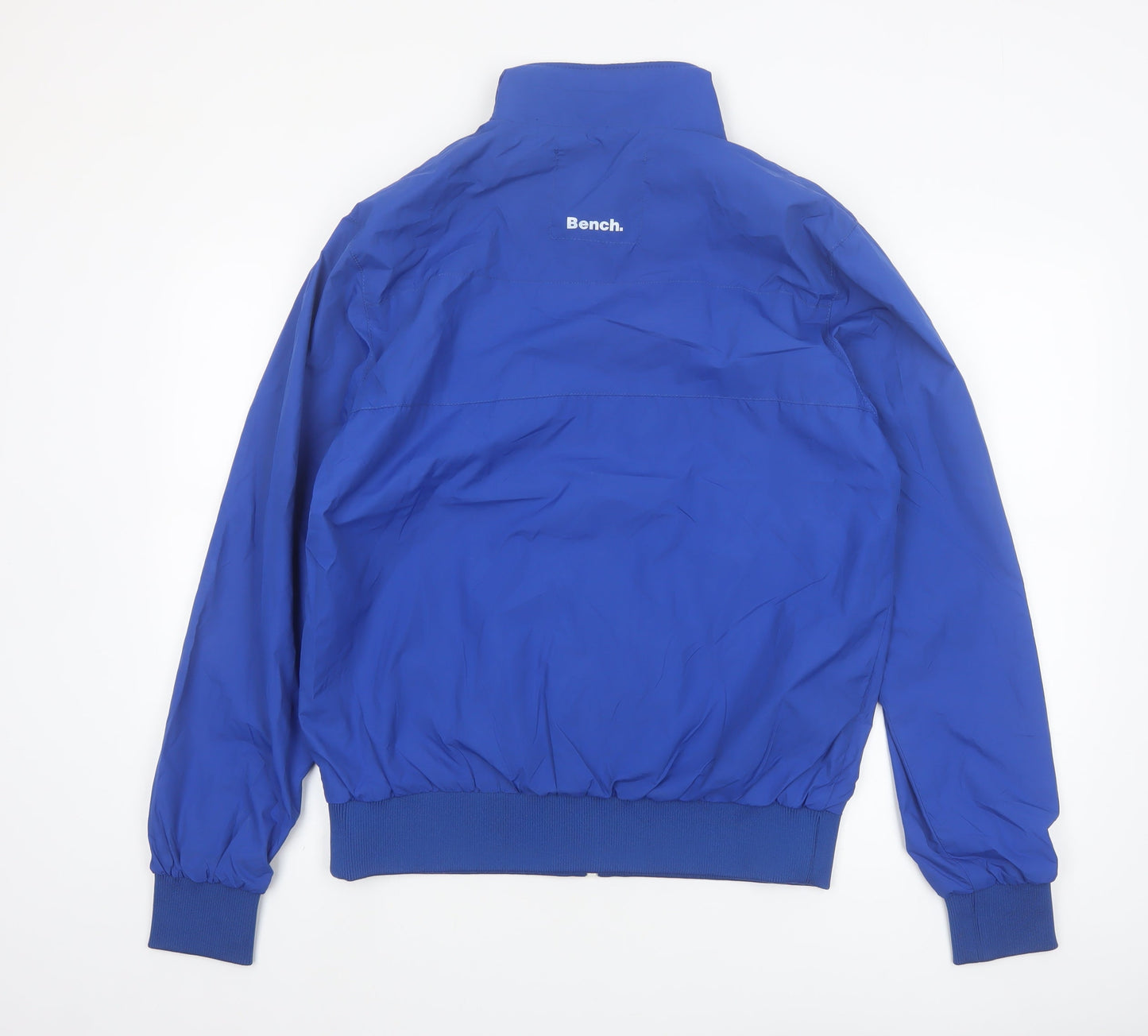 Bench Men's Blue Bomber Jacket L Lightweight Full Zip Windproof