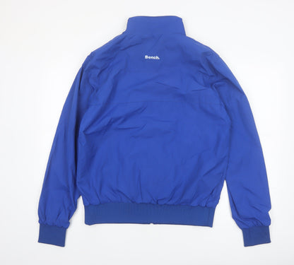 Bench Men's Blue Bomber Jacket L Lightweight Full Zip Windproof