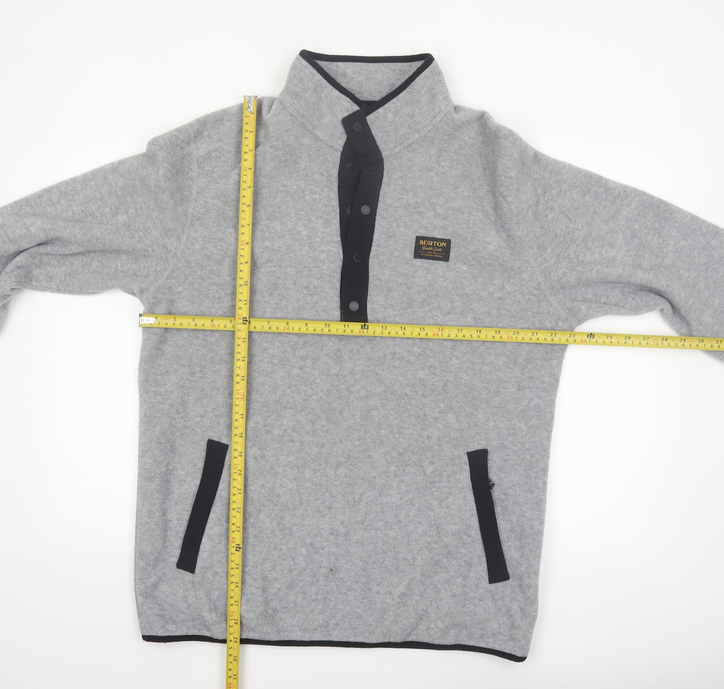 Burton Mens Grey Fleece Henley Sweatshirt Size L
