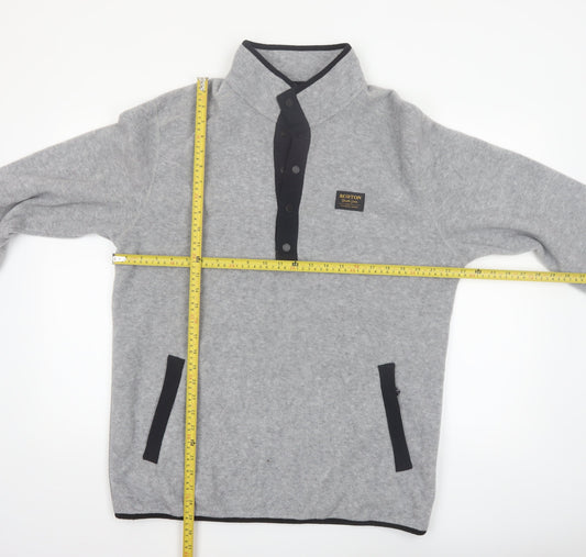 Burton Mens Grey Fleece Henley Sweatshirt Size L