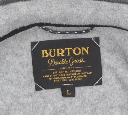 Burton Mens Grey Fleece Henley Sweatshirt Size L