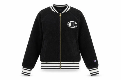 Champion Women's Black Small Varsity Logo Fleece Jacket