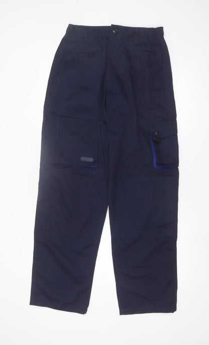 Panoply Men Blue Cargo Workwear Trousers Size M Cotton Blend