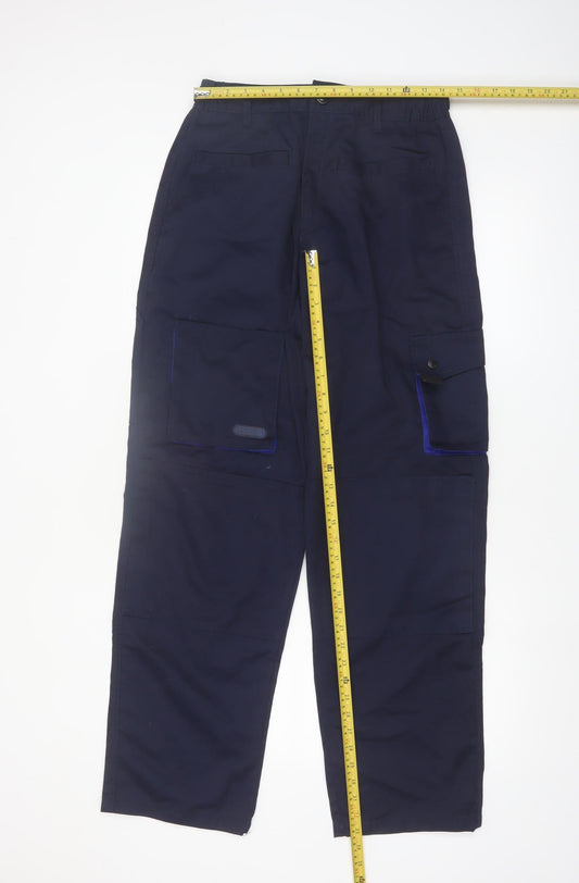 Panoply Men Blue Cargo Workwear Trousers Size M Cotton Blend