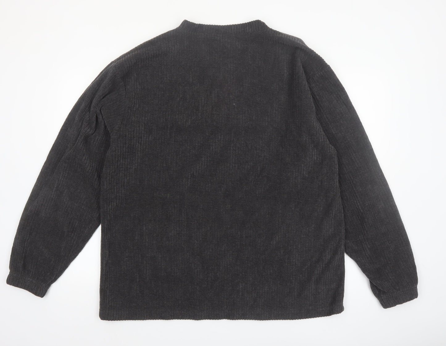 Duos Sport Men's Grey XL Pullover Knit V-Neck Sweatshirt
