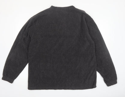 Duos Sport Men's Grey XL Pullover Knit V-Neck Sweatshirt