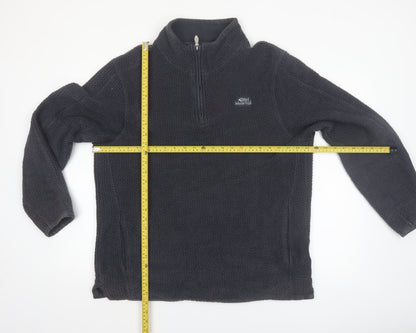 Weird Fish Men's Black XL 1/4 Zip Knit Fleece Pullover Sweatshirt