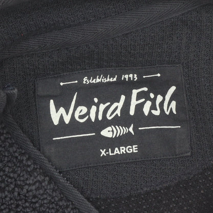Weird Fish Men's Black XL 1/4 Zip Knit Fleece Pullover Sweatshirt