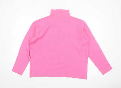 Tahari Women’s Pink Mock Neck Long Sleeve Knit Jumper Size L