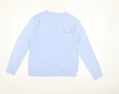 Marks and Spencer Women Blue Size 12 Crew Neck Long Sleeve Jumper