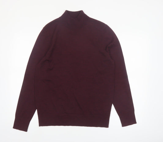 Kin Men’s Brown Merino Wool Roll Neck Jumper Size S