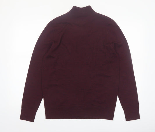 Kin Men’s Brown Merino Wool Roll Neck Jumper Size S