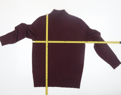 Kin Men’s Brown Merino Wool Roll Neck Jumper Size S