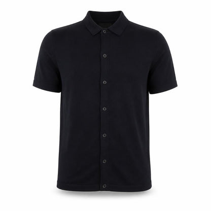 Marks and Spencer Men's Black Short Sleeve Collared Button Cardigan S