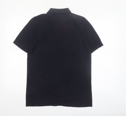 Marks and Spencer Men's Black Short Sleeve Collared Button Cardigan S