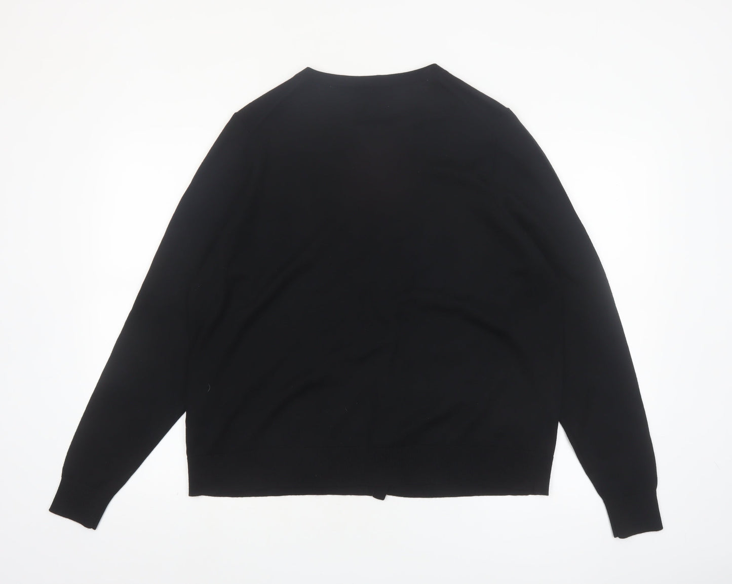 Marks and Spencer Women’s Black Merino Wool Long Sleeve Cardigan Size 18