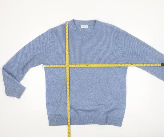 Easy Men Blue Crew Neck Knit Pullover Jumper Size L