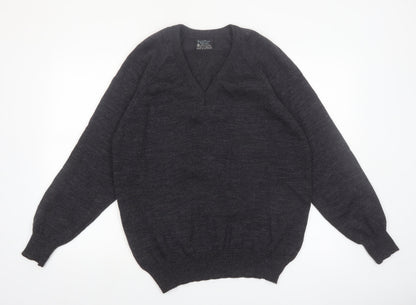 Goodman Women’s Grey Pure New Wool V-Neck Jumper Size 20 XL