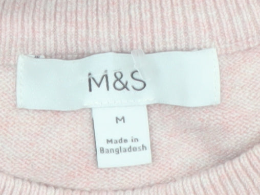 Marks and Spencer Women’s Pink Crew Neck Pullover Jumper M