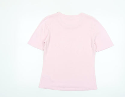 Marks and Spencer Womens Dusted Pink Acrylic Short Sleeve Jumper UK 12