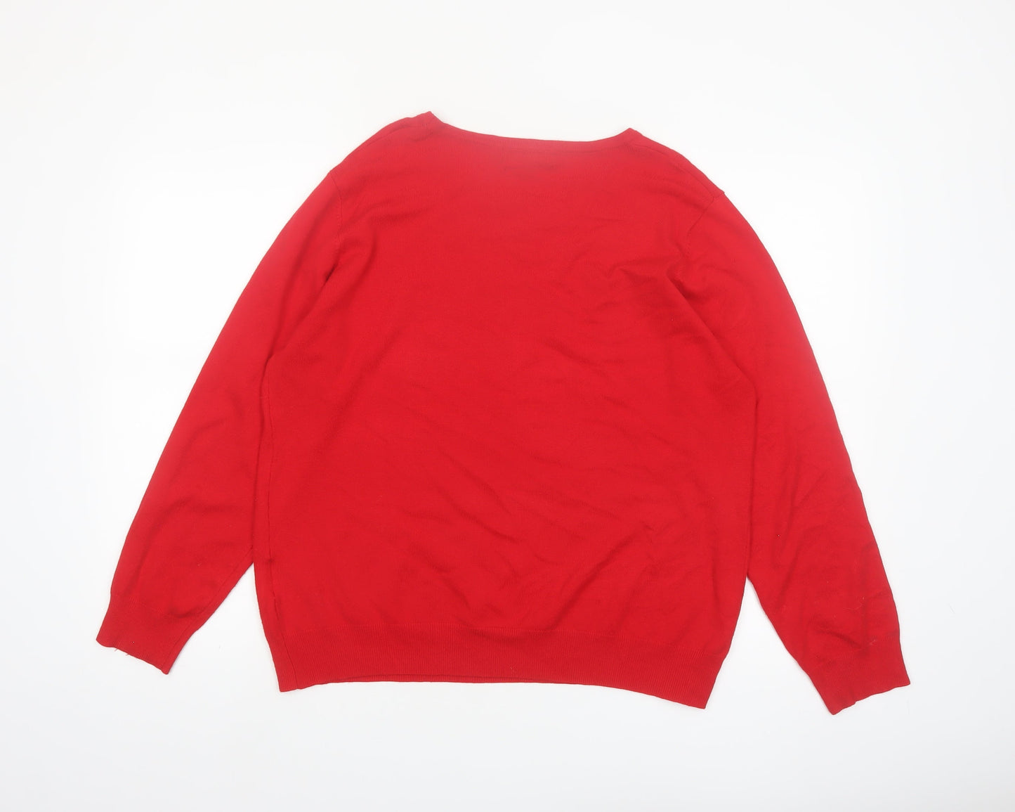 Ellie B Women's Red Rhinestone Pullover Jumper XL