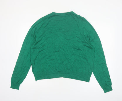 Marks and Spencer Womens Green Cardigan UK 20 Crew Neck Knit