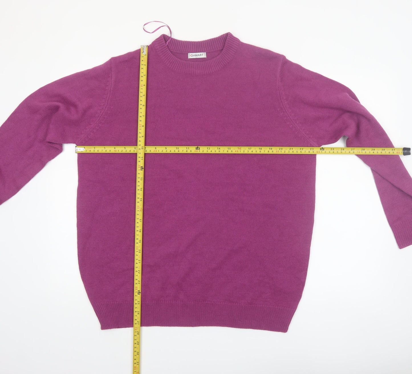 Damart Womens Purple Acrylic Crew Neck Long Sleeve Jumper Size 18/20