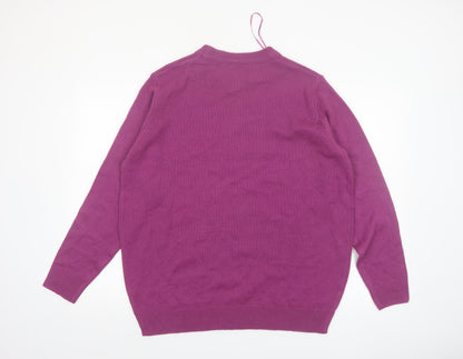 Damart Womens Purple Acrylic Crew Neck Long Sleeve Jumper Size 18/20